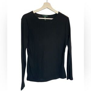 Lauren Ralph Lauren 100% Cotton Black Top